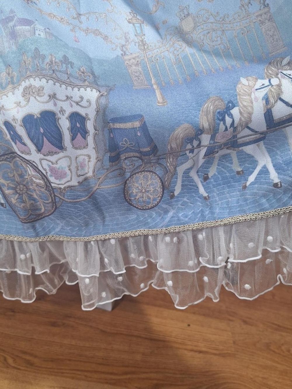 Angelic Pretty Sax Blue Horse & Carriage Pearl JSK | Old School Sweet Lolita 💙 - Picture 7 of 16